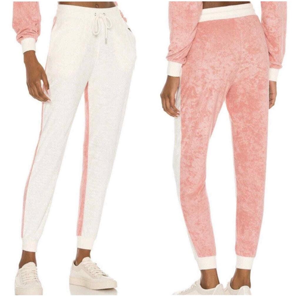 L*Space Back At It Colorblock Joggers, Rose Bud, Loungewear Size Medium, NWT